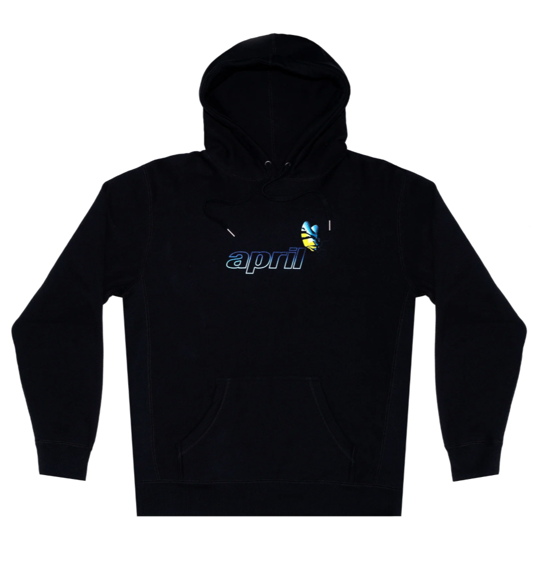 April Skateboards - Butterfly Hoodie Black – FOURSTORE.FI
