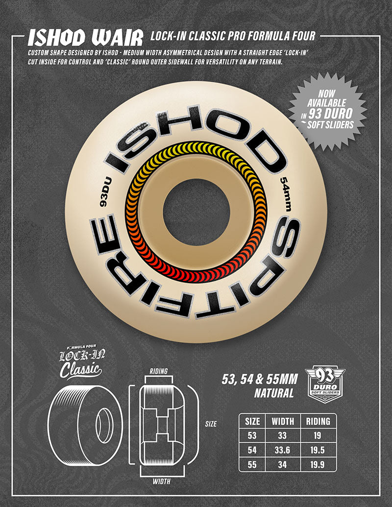 Spitfire Wheels - F4 93A ISHOD Lock-In Classics (Various Sizes)