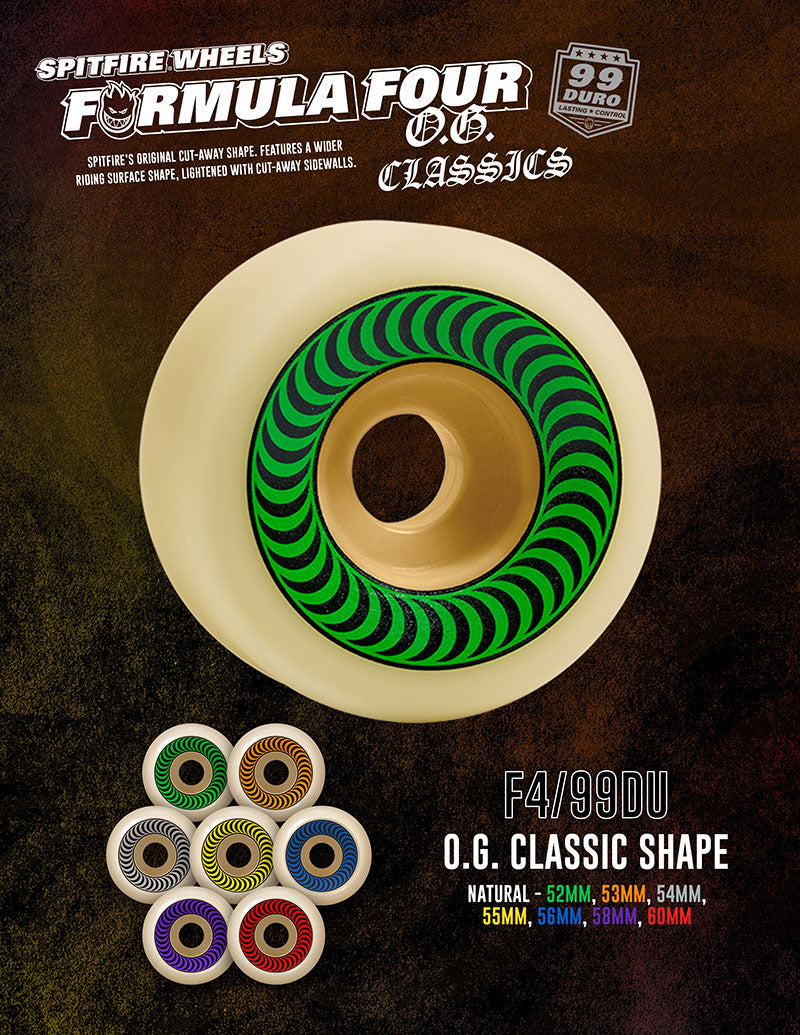 Spitfire Wheels - F4 99A OG Classics (Various Sizes) – FOURSTORE.FI