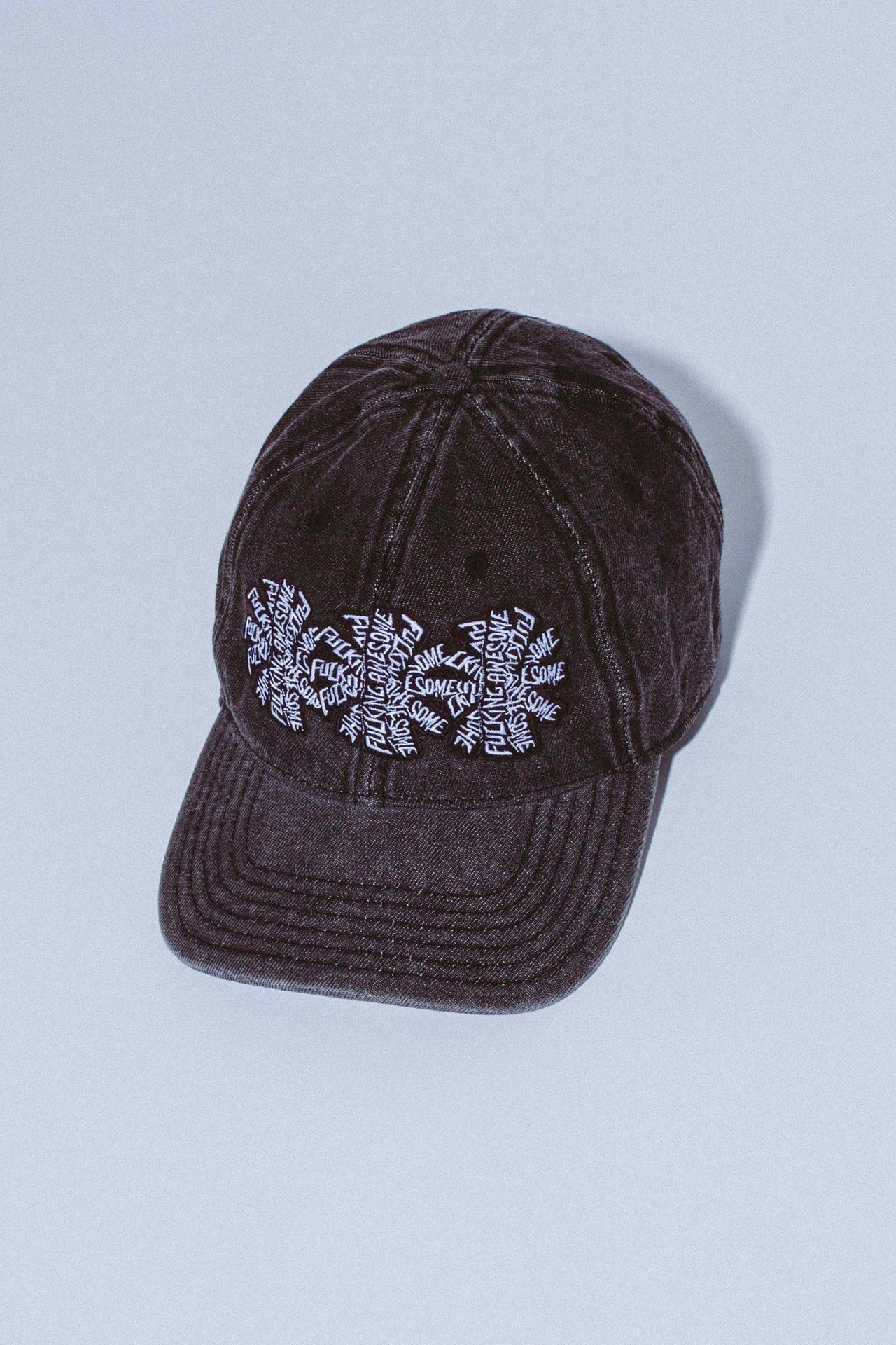 FA Skateboards - Three Spiral Washed Denim 6-Panel Hat - Black