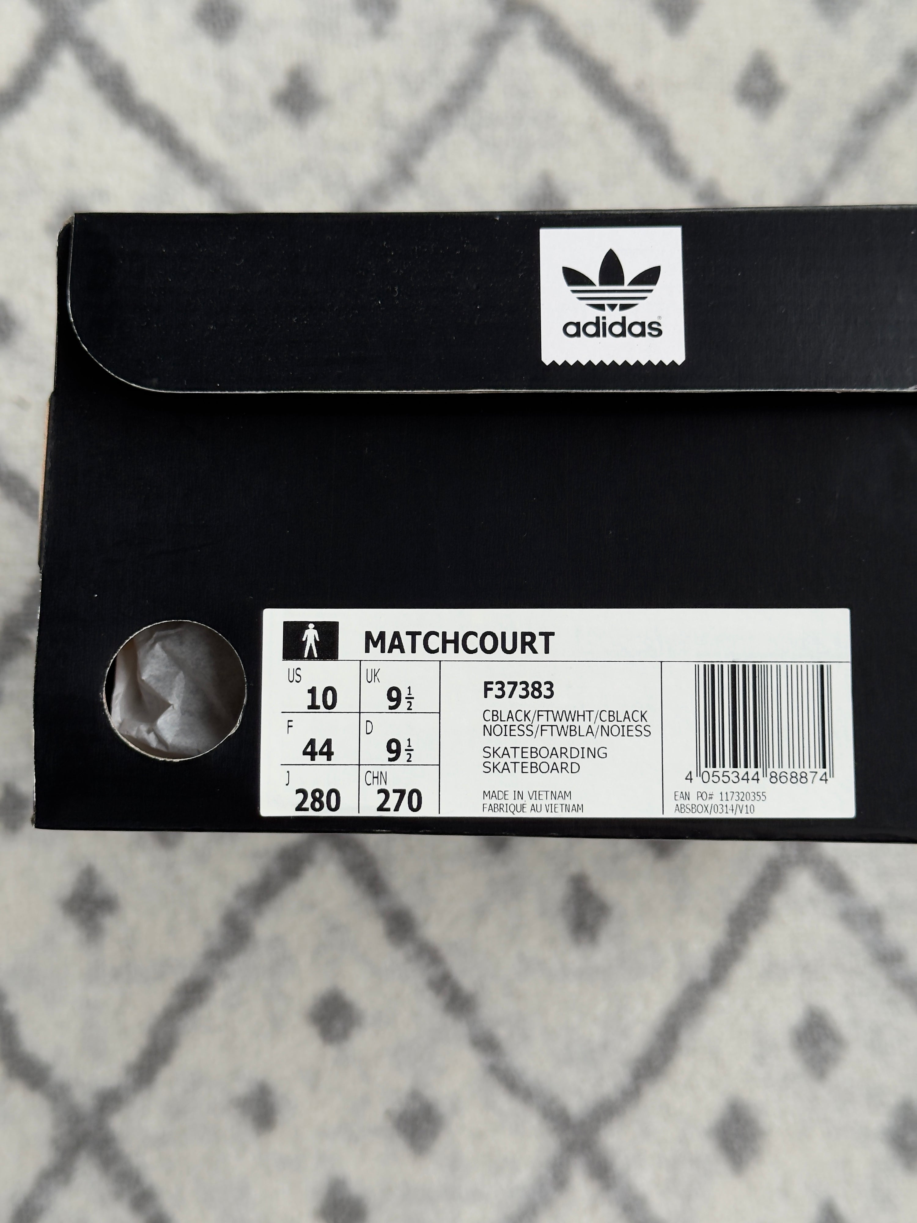 adidas Skateboarding - Matchcourt Black/White US10.0 (2017)