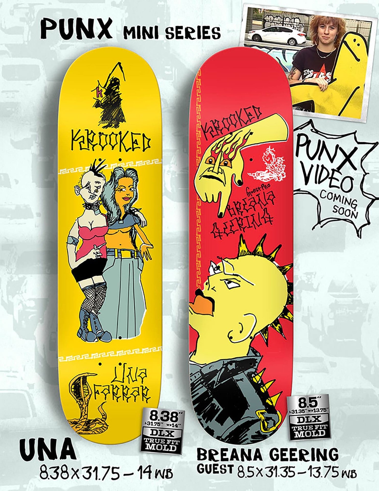 Krooked Skateboards - Breana Geering Guest Punx - 8.5"