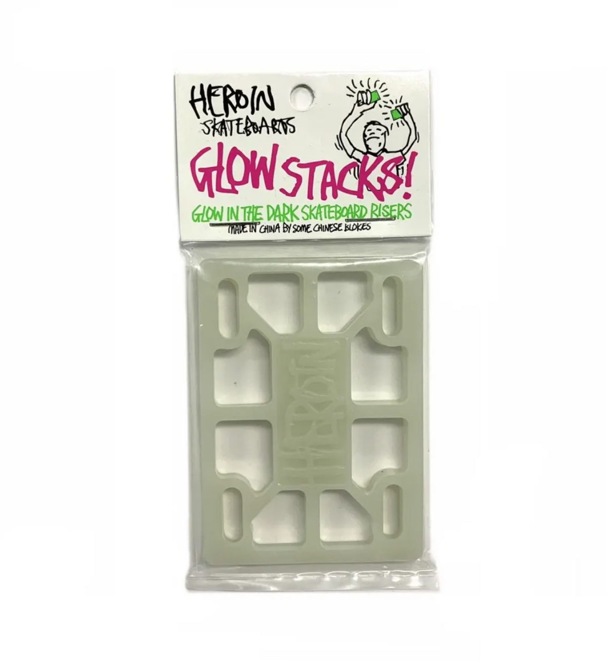Heroin Skateboards - Riser Pads - Glow In The Dark - 1/8"