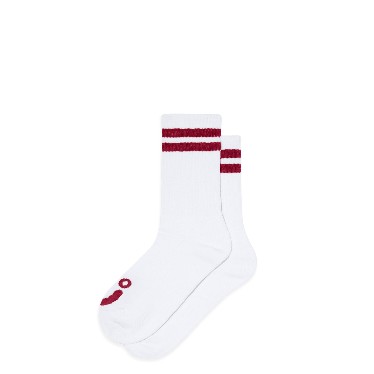 Polar Skate Co. - Happy Sad Rib Socks - White/Red