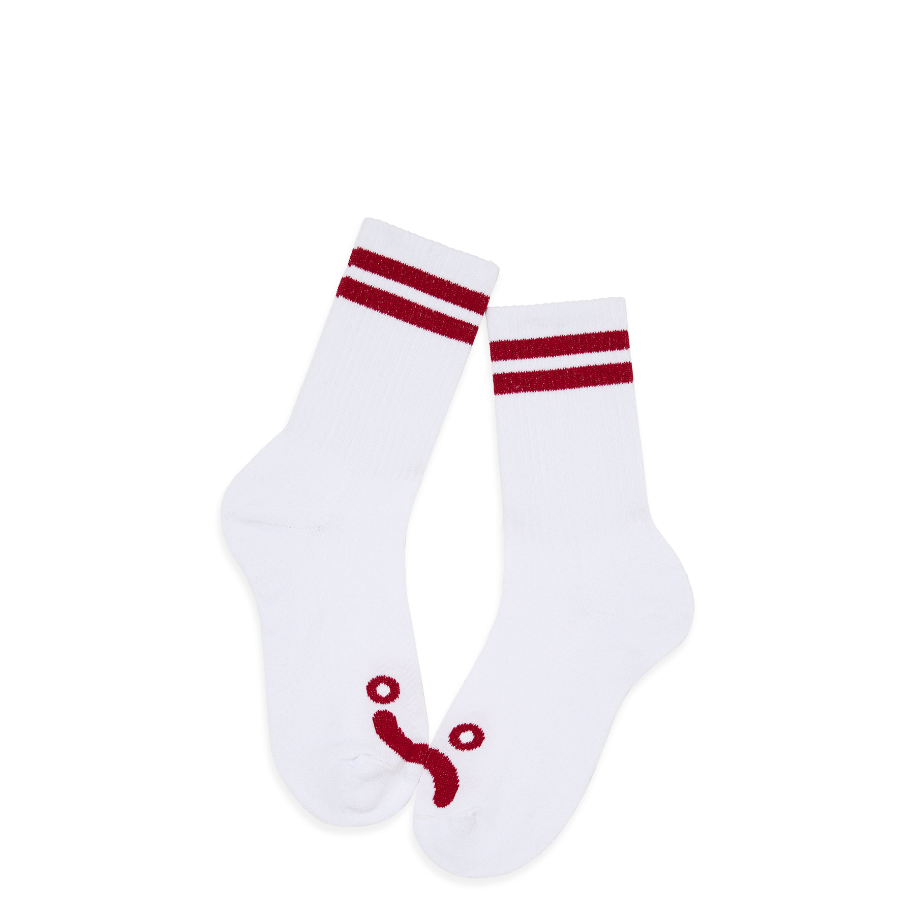 Polar Skate Co. - Happy Sad Rib Socks - White/Red