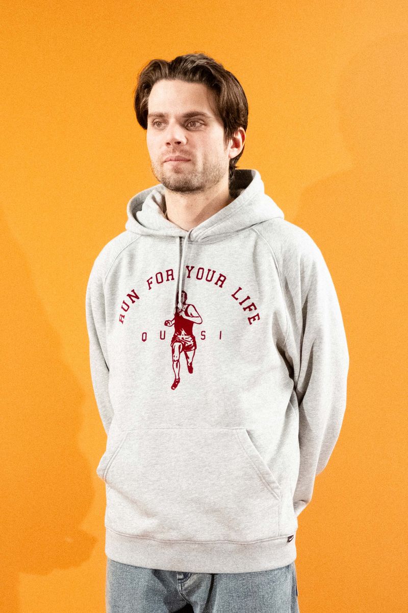 Quasi Skateboards - Run Hoodie Heather Grey