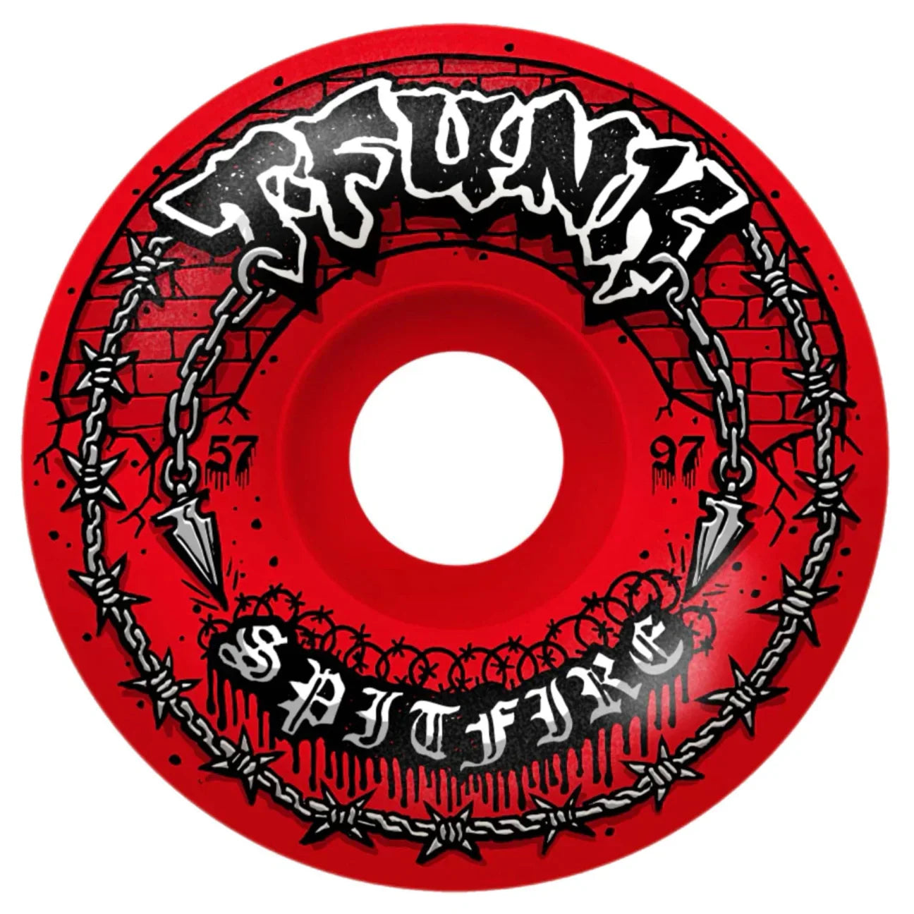 Spitfire Wheels - F4 97A T-Funk Raw Radial Full Red 57mm
