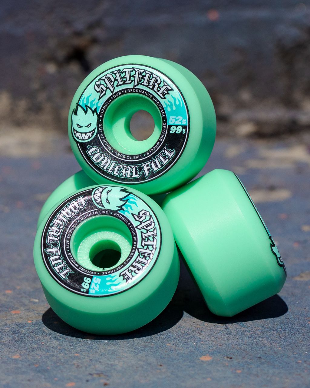 Spitfire Wheels - F4 99A Team Color Pack Conical Full Shape Teal 52mm