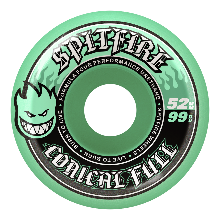Spitfire Wheels - F4 99A Team Color Pack Conical Full Shape Teal 52mm