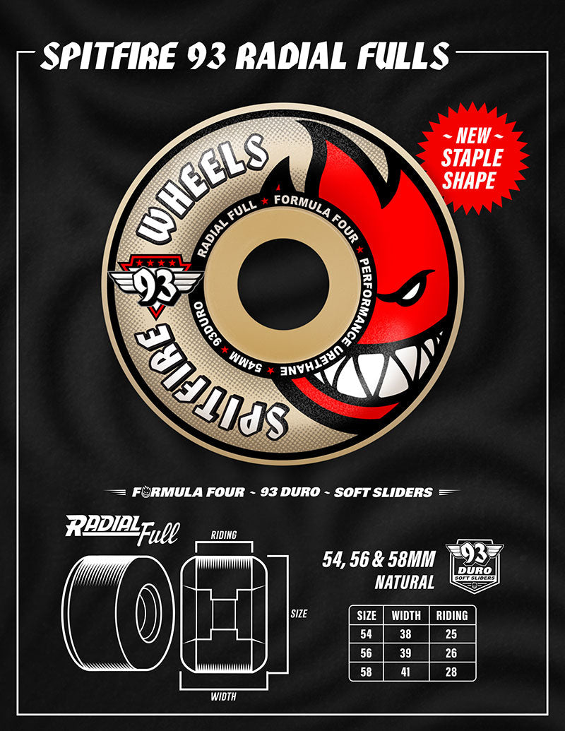 Spitfire Wheels - F4 93A Radial Full Shape (Various Sizes)